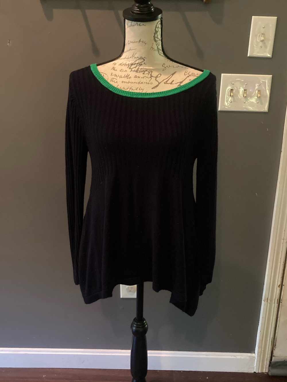 Anthropologie size small blue and green sweater EUC